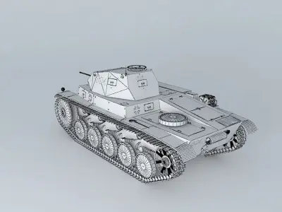 Panzer II -. Panzer II Ausf C (German tank) 3D model