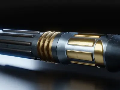 Lightsaber Violet PBR Low-Poly Game-Ready 3D Model Low-poly 3D model