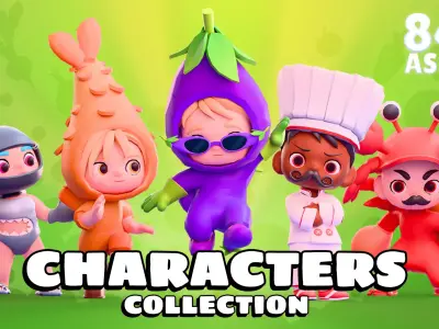 GASTRO - Characters Collection Pack by yaro-team Low-poly 3D model
