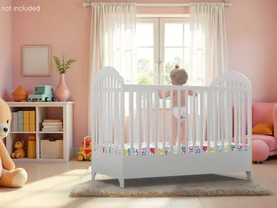 Baby Girl in Bed Standing Fur Rigged 3D model