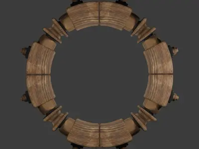 Sailboat steering wheel Free 3D model