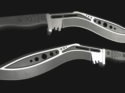 Kukri Knife Low-poly 3D model