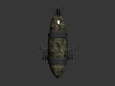 3D model of a missile or torpedo-like object Low-poly 3D model