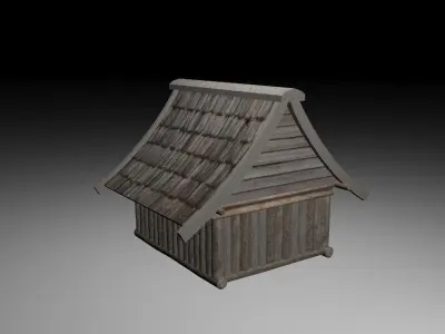 Old medieval house Low-poly 3D model