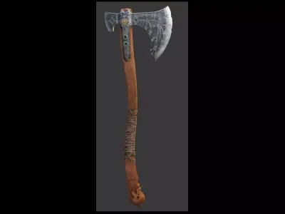 Axe Kratos Leviathan God of War Low-poly 3D model