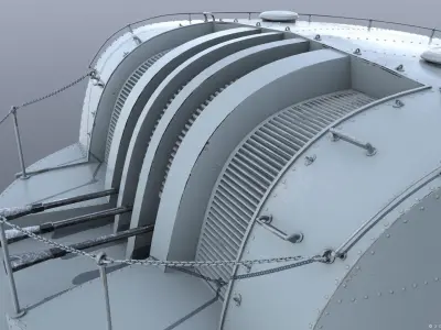 Japanese Type 96 AA gun - 1945 Low-poly 3D model