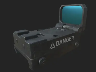 Flip Collimator Sight Low-poly 3D model