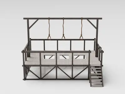 Medieval Gallows Low-poly 3D model