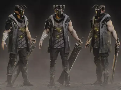 Sarkaz Mercenary Warrior Low-poly 3D model