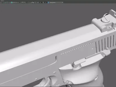 Low Poly 41 Caliber Handgun Stylized Revolver 3D Model Low-poly 3D model