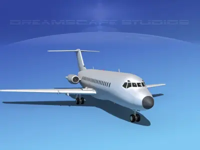 Douglas DC-9-20 Bare Metals 3D model
