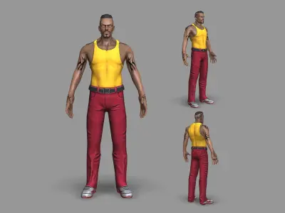 Gangster soldier Low-poly 3D model