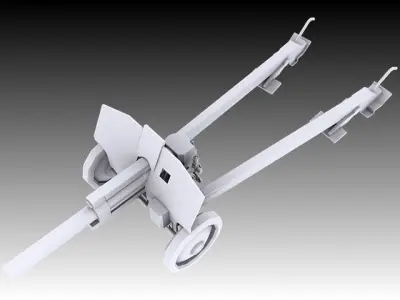Soviet M30 122mm howitzer 3D model