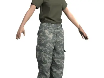 Womens ACU Army Combat Uniform Pants - Marvelous Designer 3D model