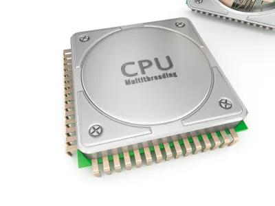 Central computer processors CPU 3D model 3D model