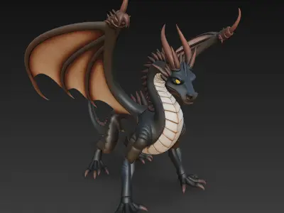 Dragon Realistic 3D Model Basic - Low Poly Realistic Low-poly 3D model
