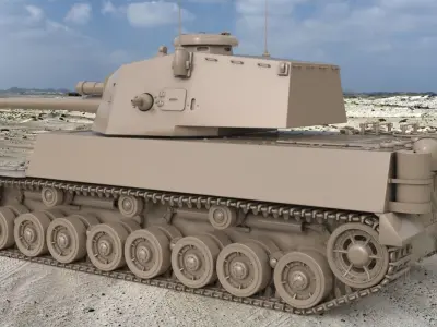 Tank Type 5 Chi-Ri Japan Clay Vray 3D model