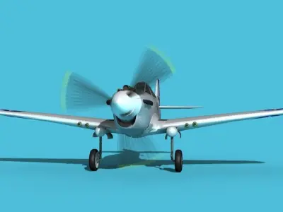 Curtiss P-40B Warhawk V11 USAAF 3D model