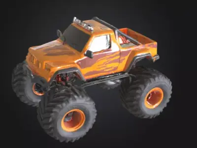 monster truck Low-poly 3D model