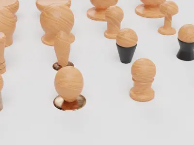 50 Wooden Furniture Handles 3D model