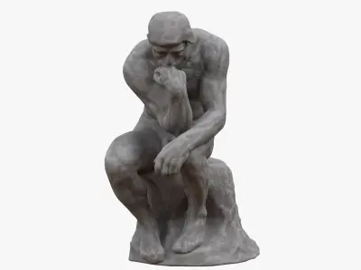 The Thinker Stone Statue 3D model