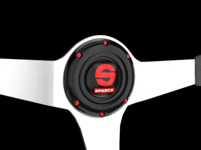 Sports Car Steering Wheel 03 3D model