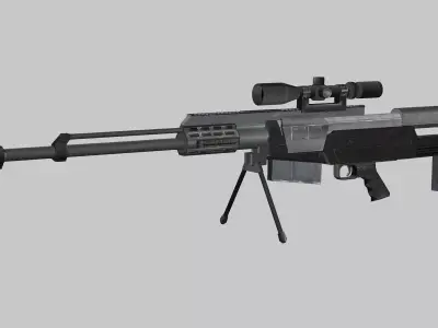 Sniper Denel NTW-20 Low-Poly 3D Model Low-poly 3D model