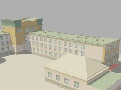 High School Low-poly 3D model