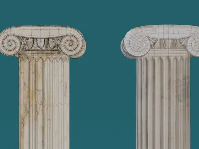 Ionic Greek column Low-poly 3D model