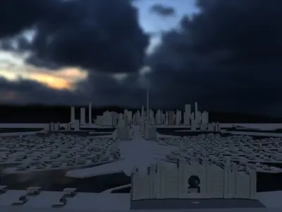 Palm Dubai Island Low-poly 3D model