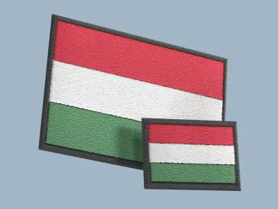 20 COUNTRY FLAG PATCHES Low-poly 3D model