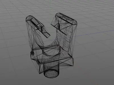Rotating clip with screw Low-poly 3D model