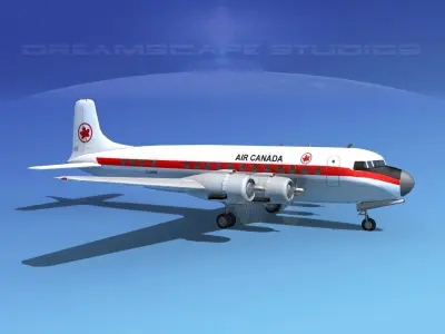 Douglas DC-6 American Airlines 3D model