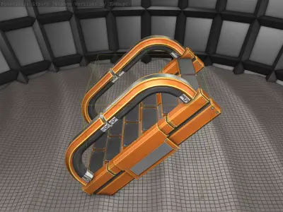 Sci-Fi Stairs - 11 - Orange Version Low-poly 3D model