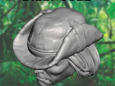 Billy Sole 3D Printable Head Sculpt with M16A2 and Mossberg 500 3D print model