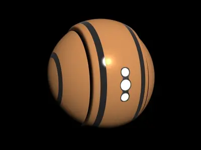 Drone orange ball with stripes Free 3D model