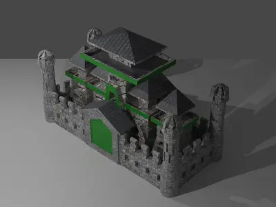 Medieval Castle Lowpoly Low-poly 3D model