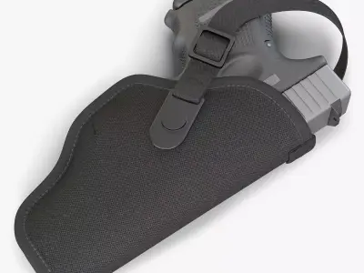 Glock 26 and Tactical Nylon Holster 3D model