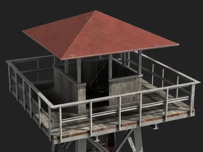 Watch tower v2 Low-poly 3D model