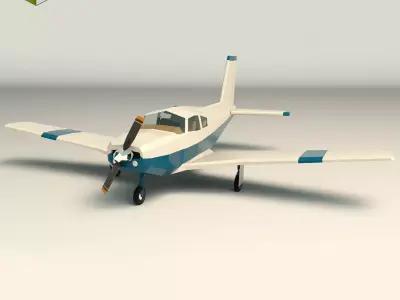 Low Poly Light Aircraft 02 Low-poly 3D model