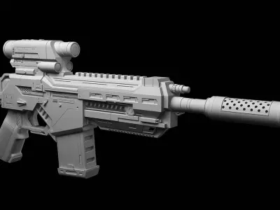 AX-7 Assault Rifle 3D model