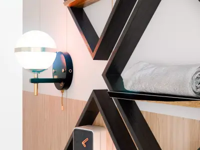 Modern Geometric Diamond Wall Shelf Set  Free 3D model