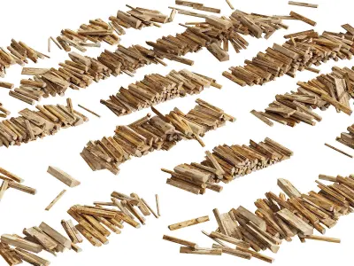 040 Firewood Logs 03 Scattered Firewood logs 3D model