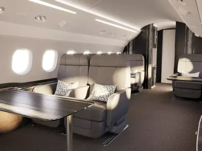 Buisiness jet interior Black 3D model