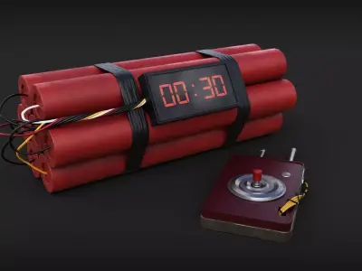 TNT explosives with its denotetor Low-poly 3D model