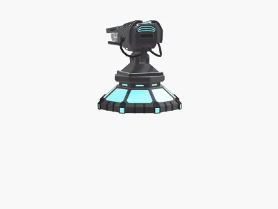 Tower Defense Plasma Cannon Low-poly 3D model