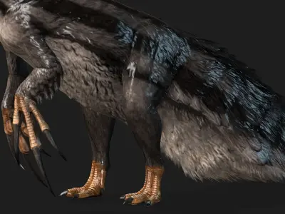 Therizinosaurus Dinosaur Realistic Rigged Low Poly Dinosaur Low-poly 3D model