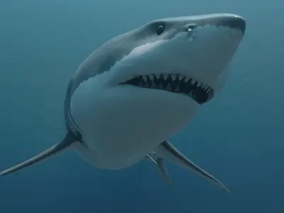 Great White Shark Low-poly 3D model