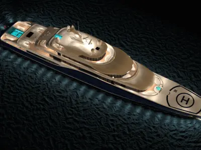 Symphony Superyacht Night Scene 3D model