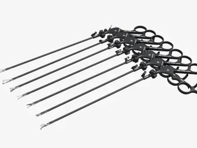 Laparoscopic Instruments Set 3D model